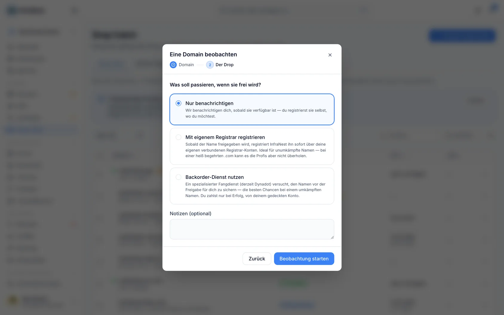 Eine fallende Domain automatisch fangen