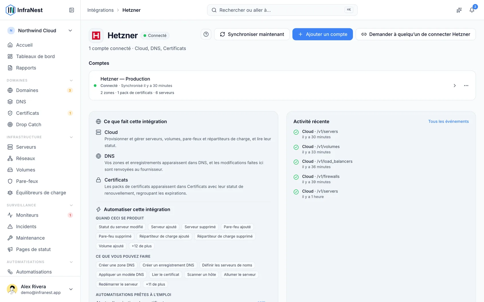 Connecter Hetzner