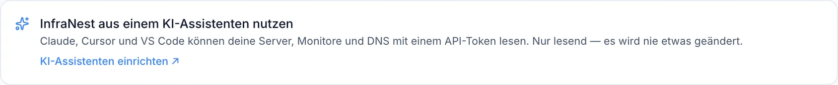 InfraNest über einen KI-Assistenten nutzen