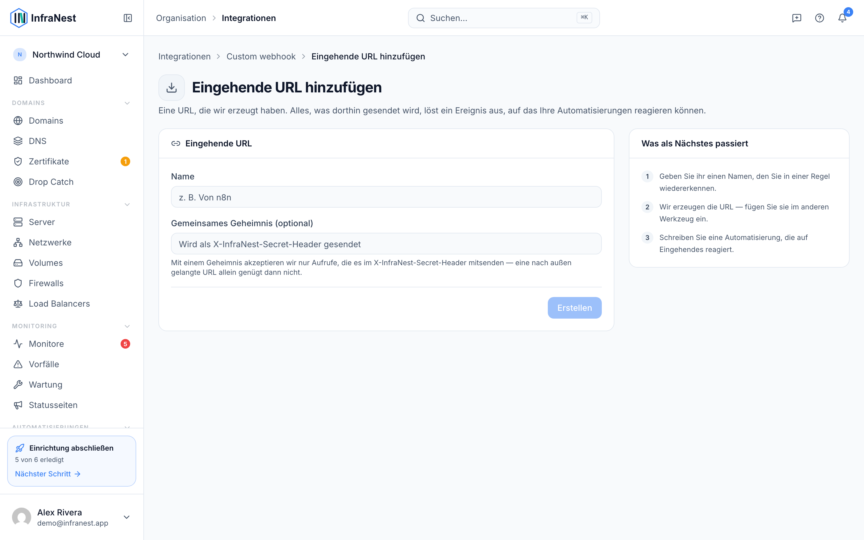 Eingehende Endpunkte und ausgehende Webhooks (2)