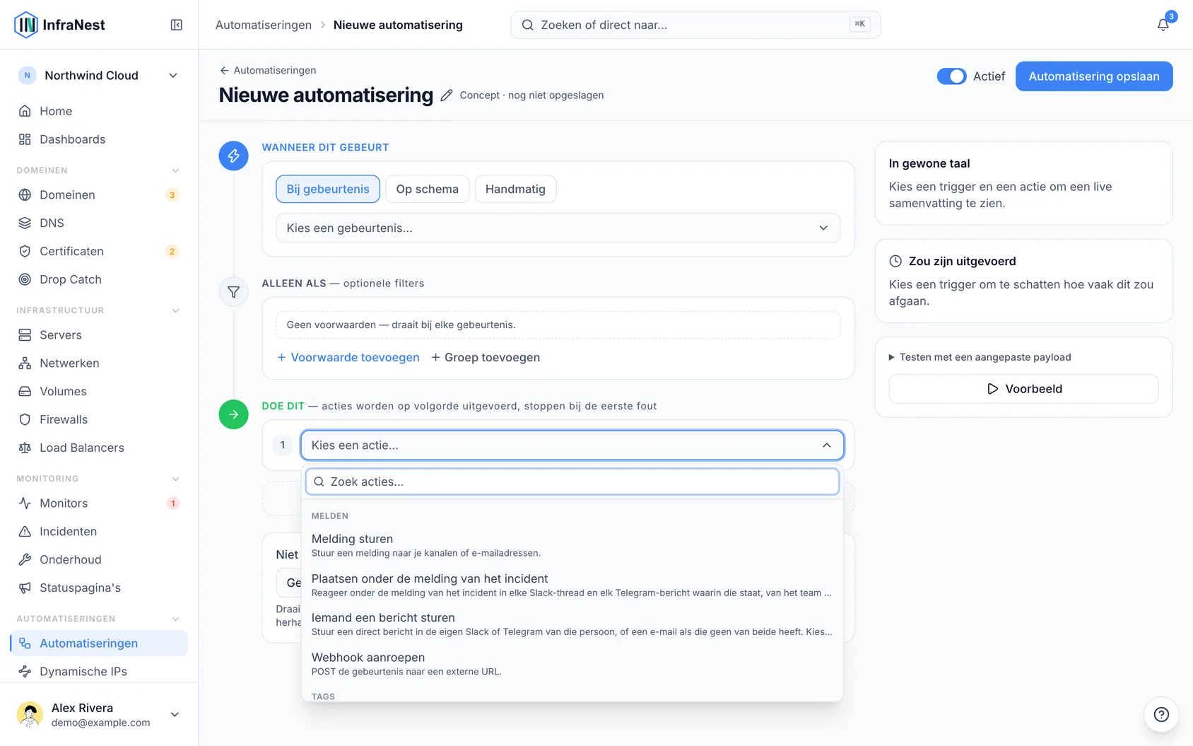 Servers aansturen vanuit automatiseringen