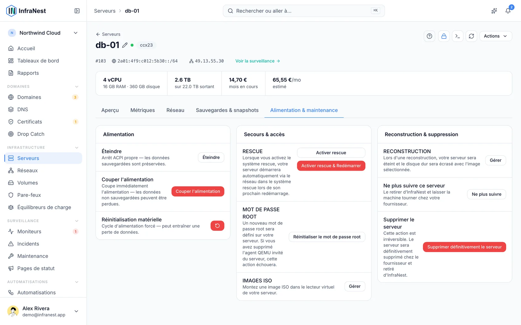 Retirer un serveur d'InfraNest (ou le supprimer pour de bon)