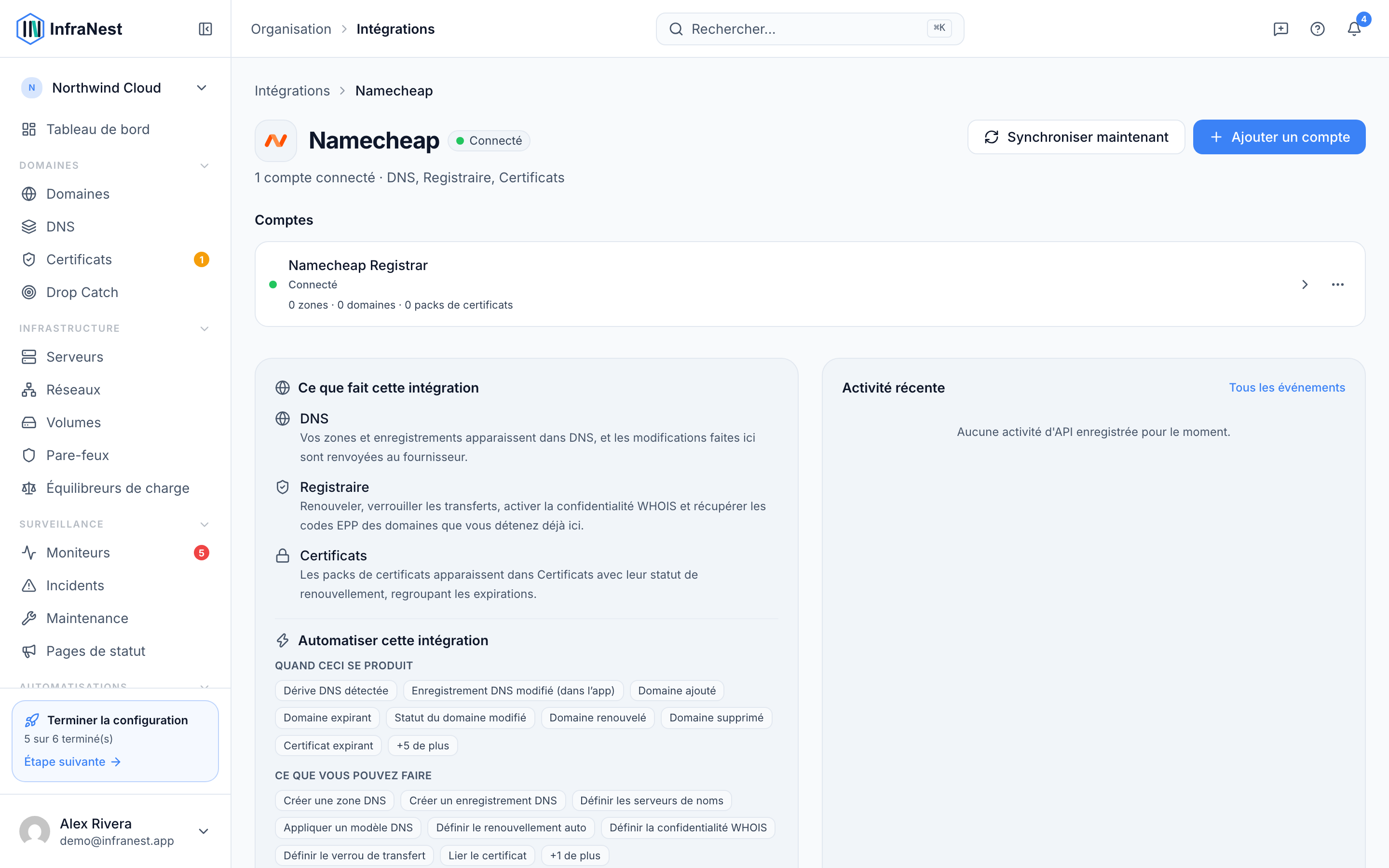 Connecter Namecheap