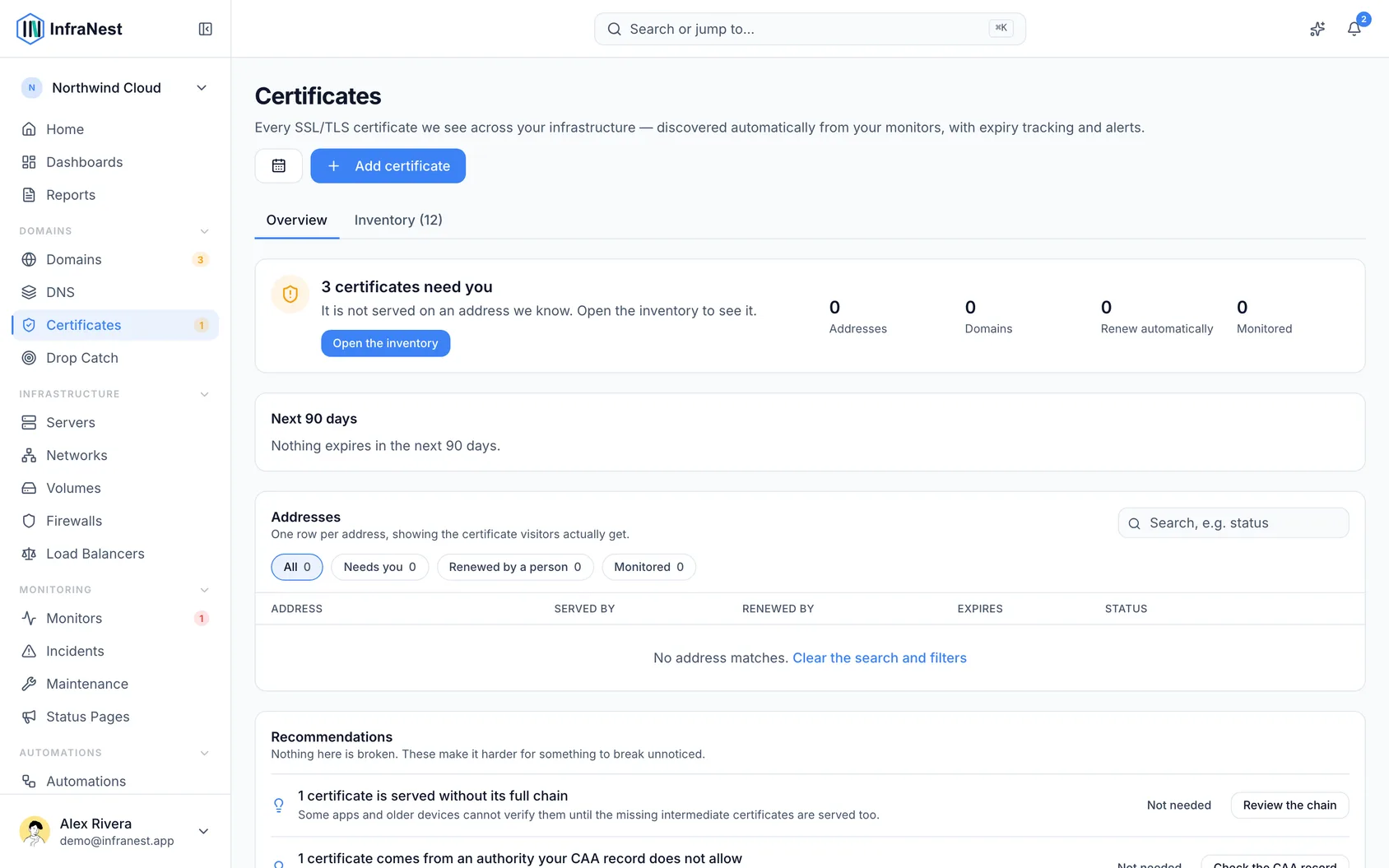 About SSL certificates