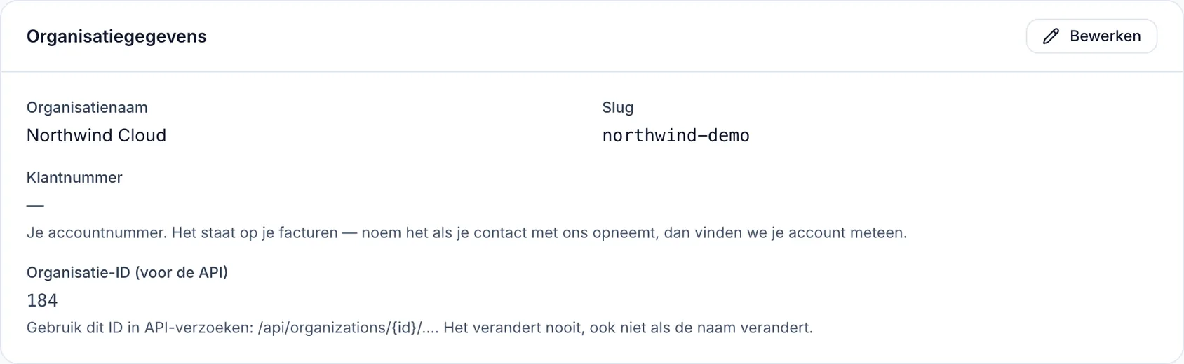 Je klantnummer
