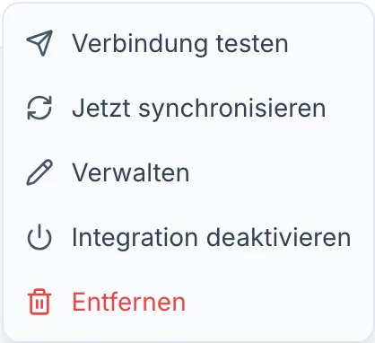Eine Integration entfernen