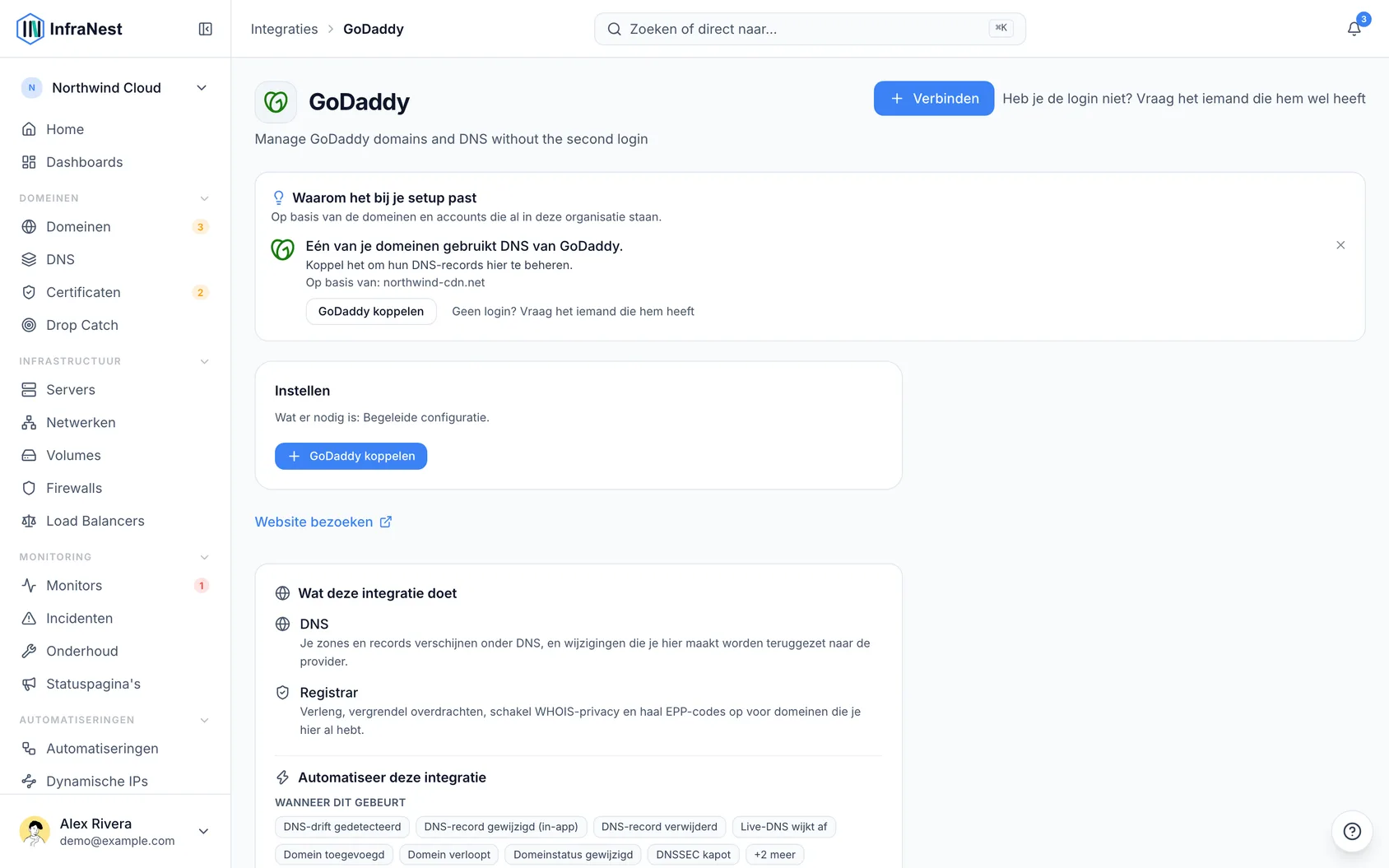 GoDaddy koppelen