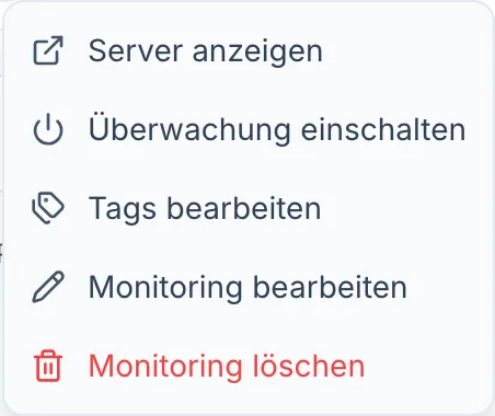 Monitoring für einen Server einschalten