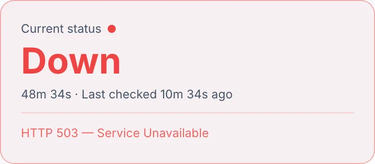 A monitor says my site is down, but it loads for me