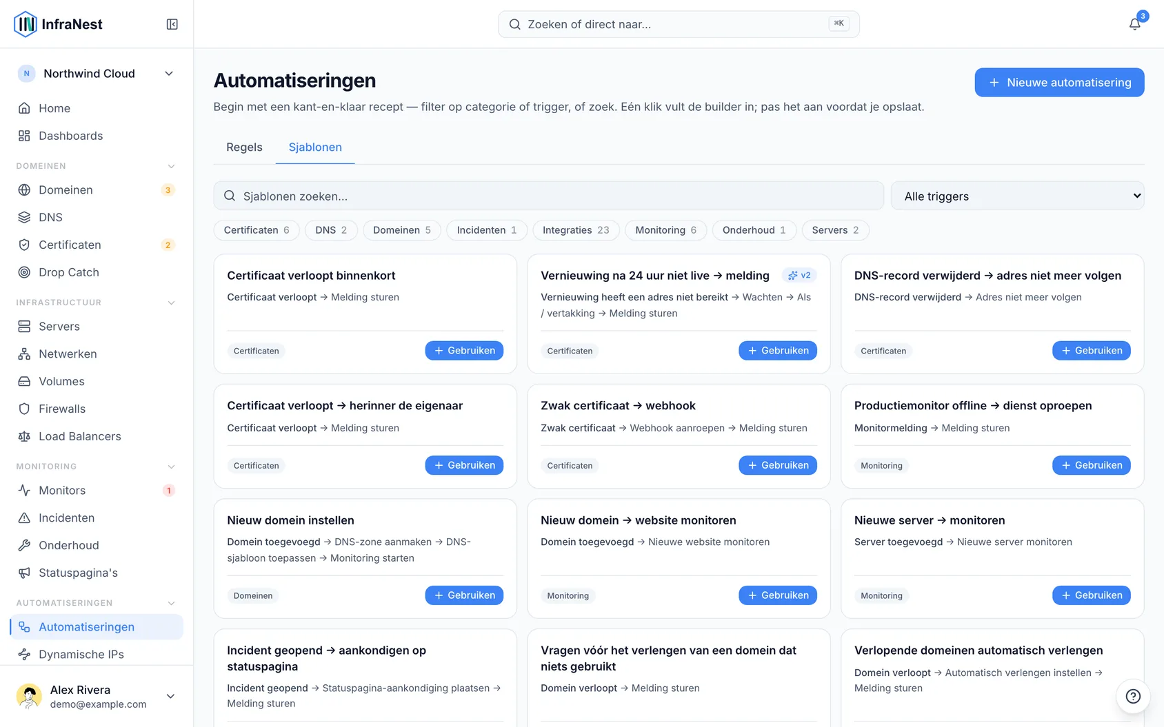 Starten vanuit een automatiseringssjabloon