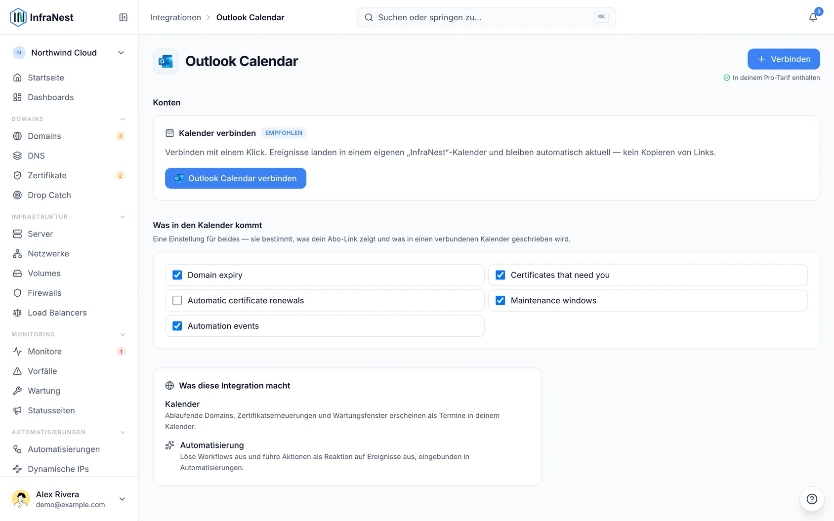 Outlook Calendar verbinden