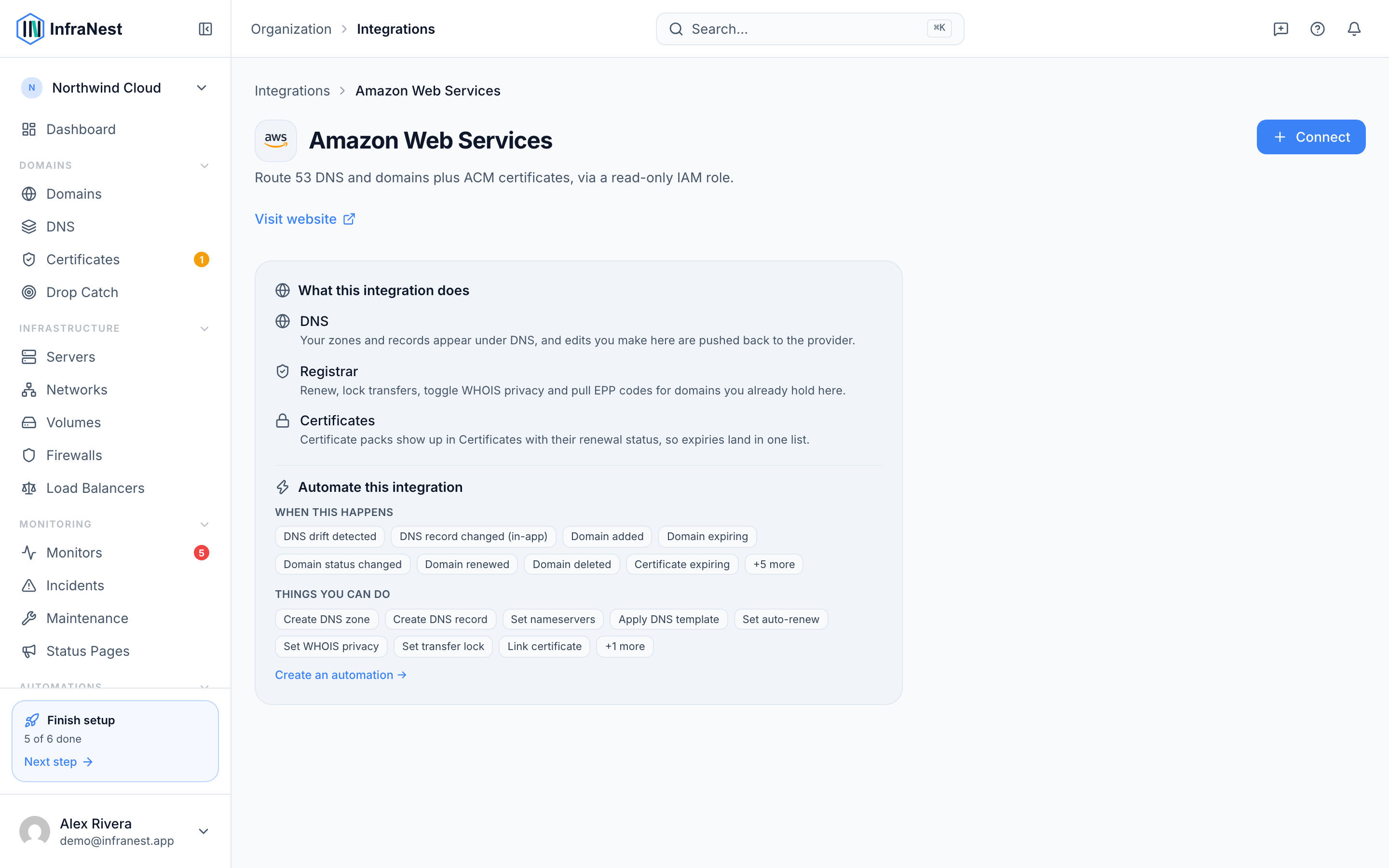 Connect Amazon Web Services (AWS)