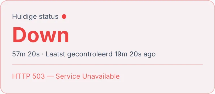 Een monitor zegt dat mijn site offline is, maar bij mij laadt hij gewoon