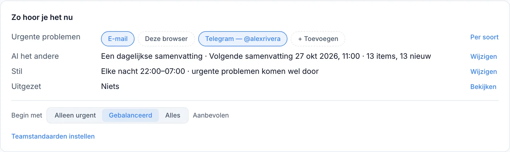 Jouw meldingsinstellingen
