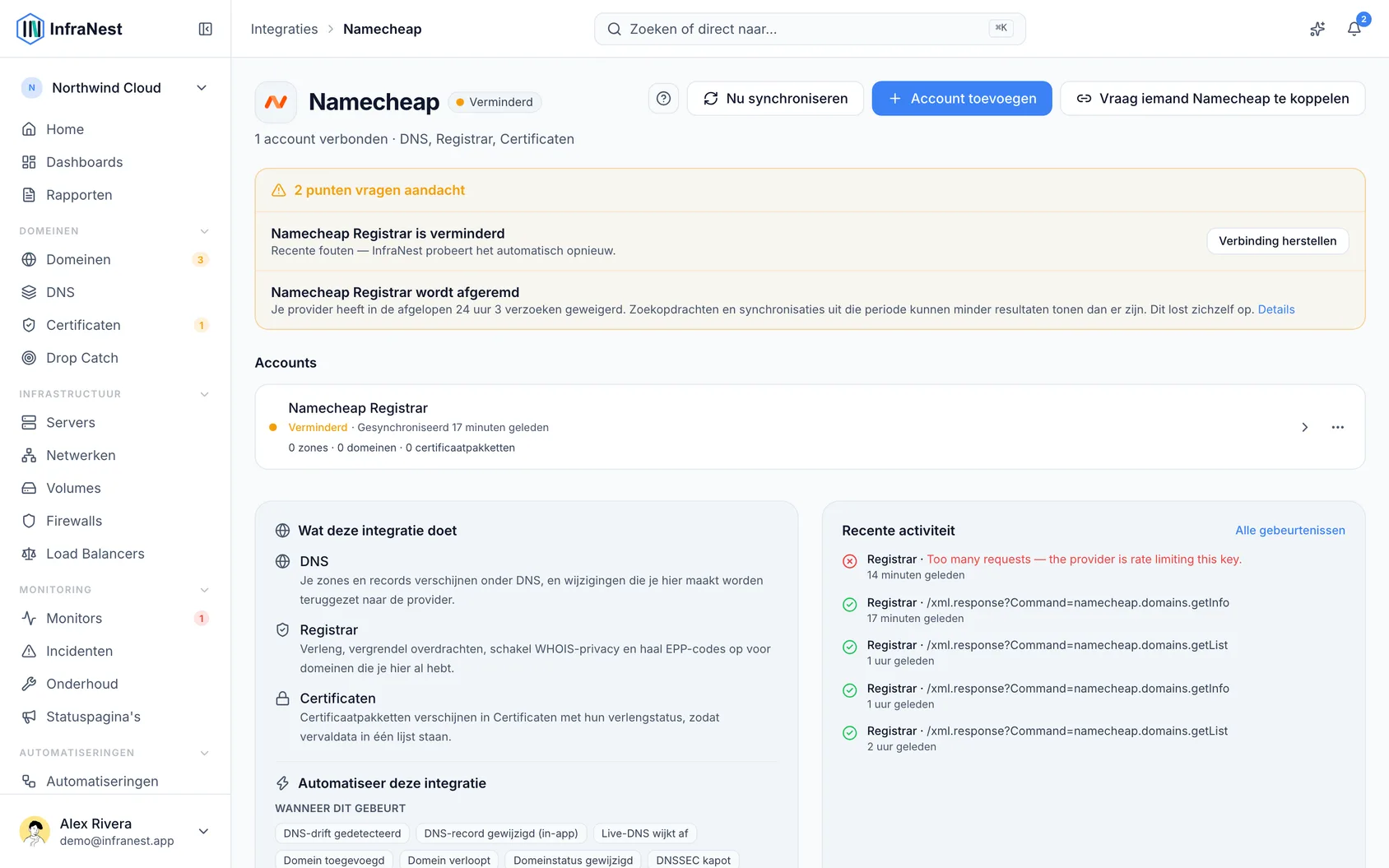 Namecheap verbinden