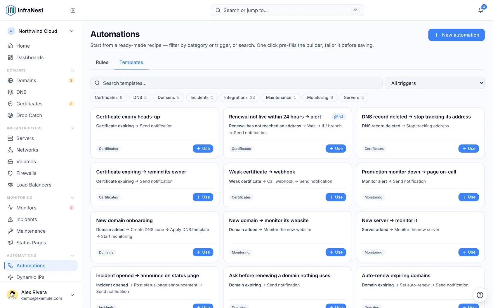 Start from an automation template