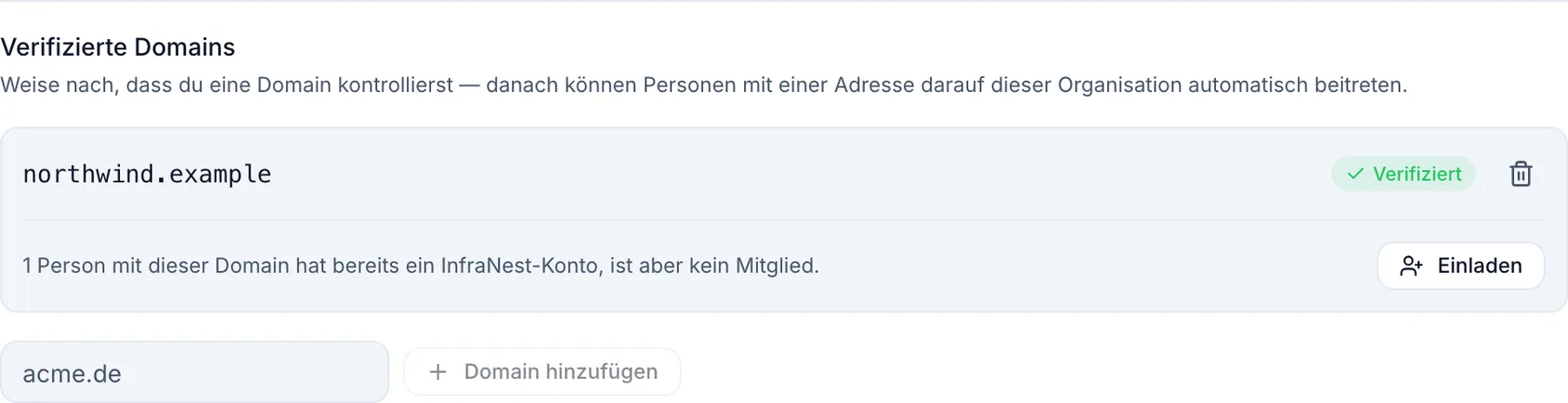 E-Mail-Domain verifizieren
