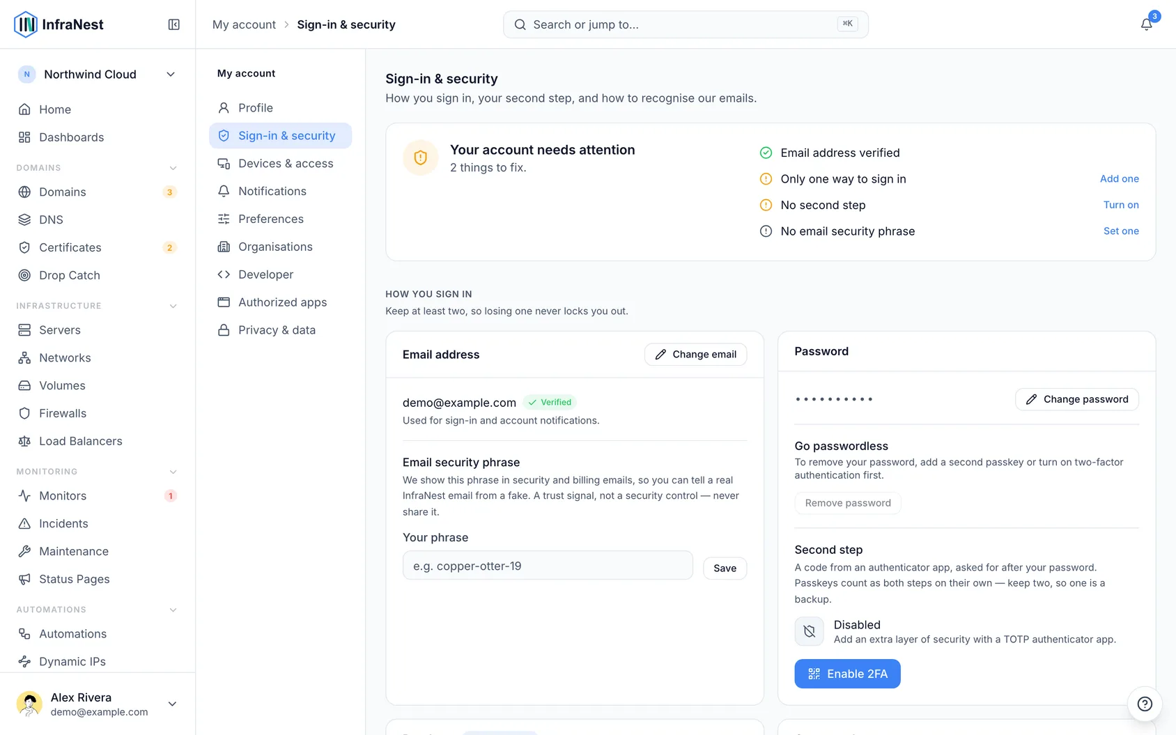 Two-factor authentication