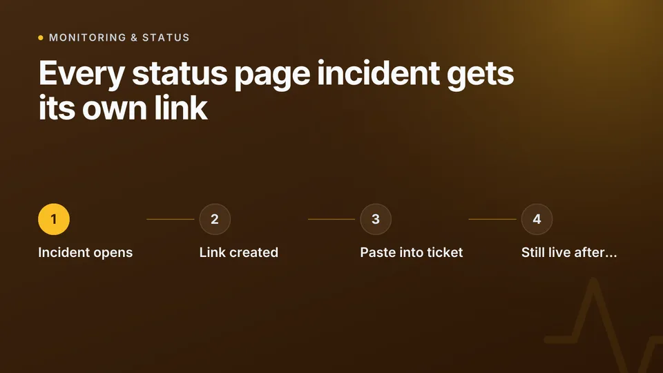 Linking status page incidents to support conversations