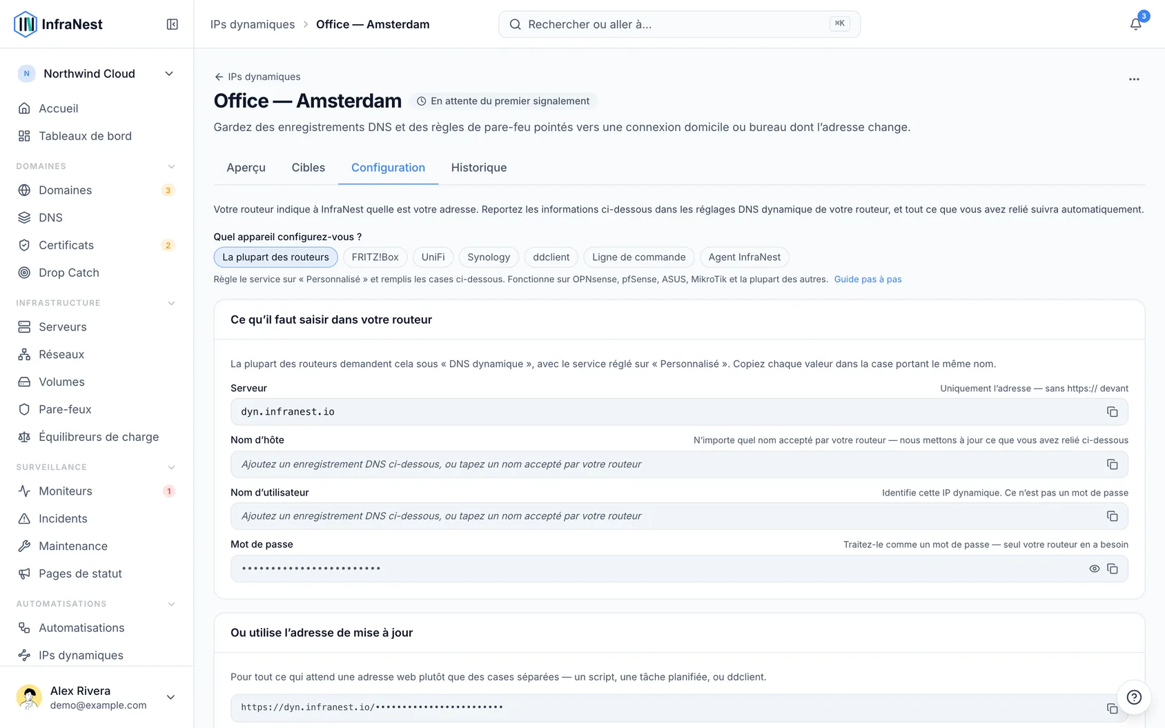 Configurer l'IP dynamique sur votre routeur