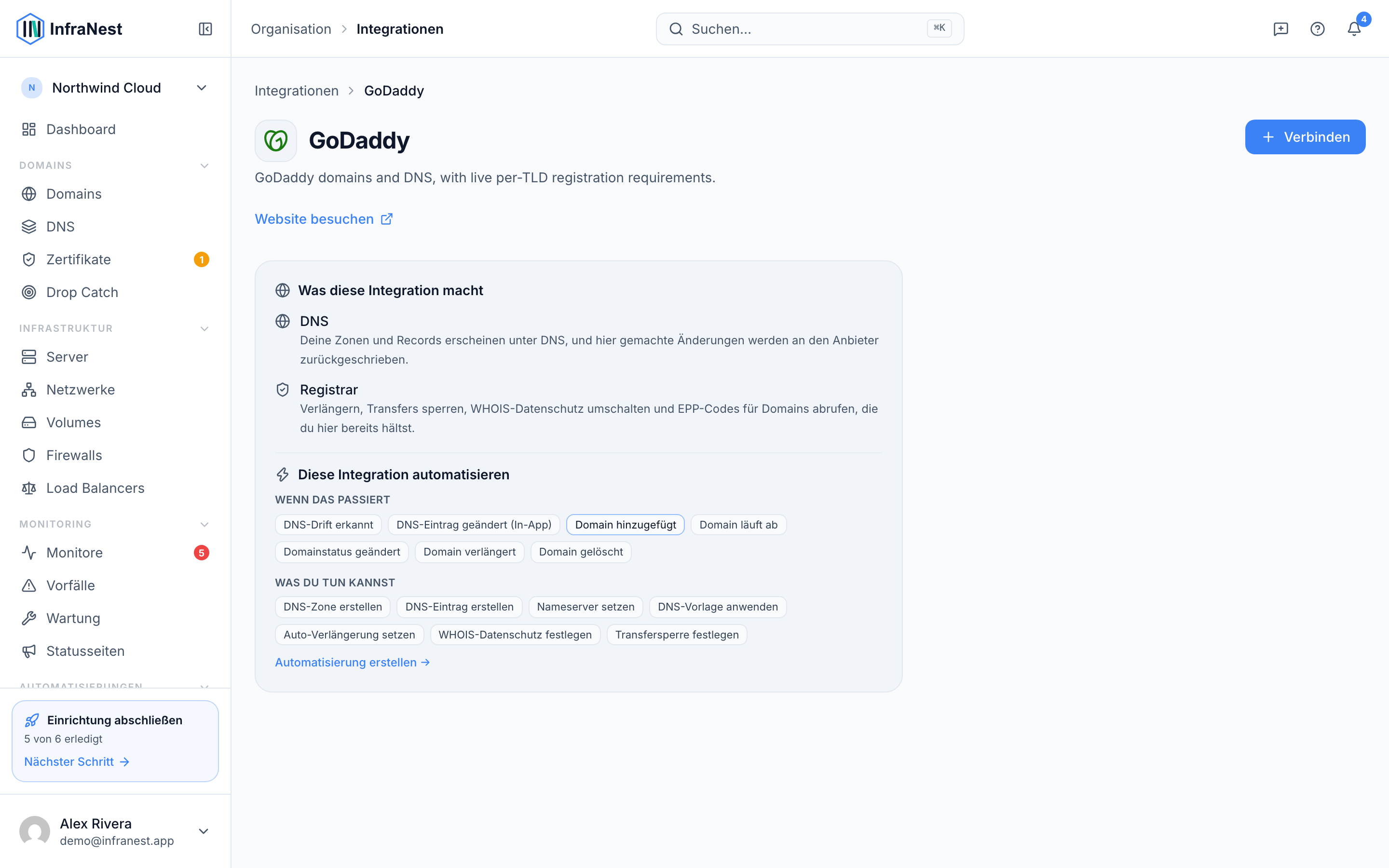 GoDaddy verbinden