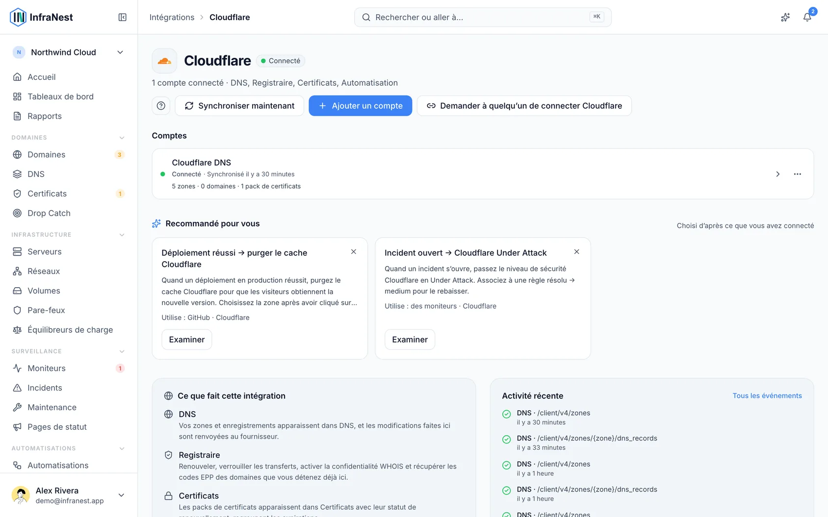 Connecter Cloudflare