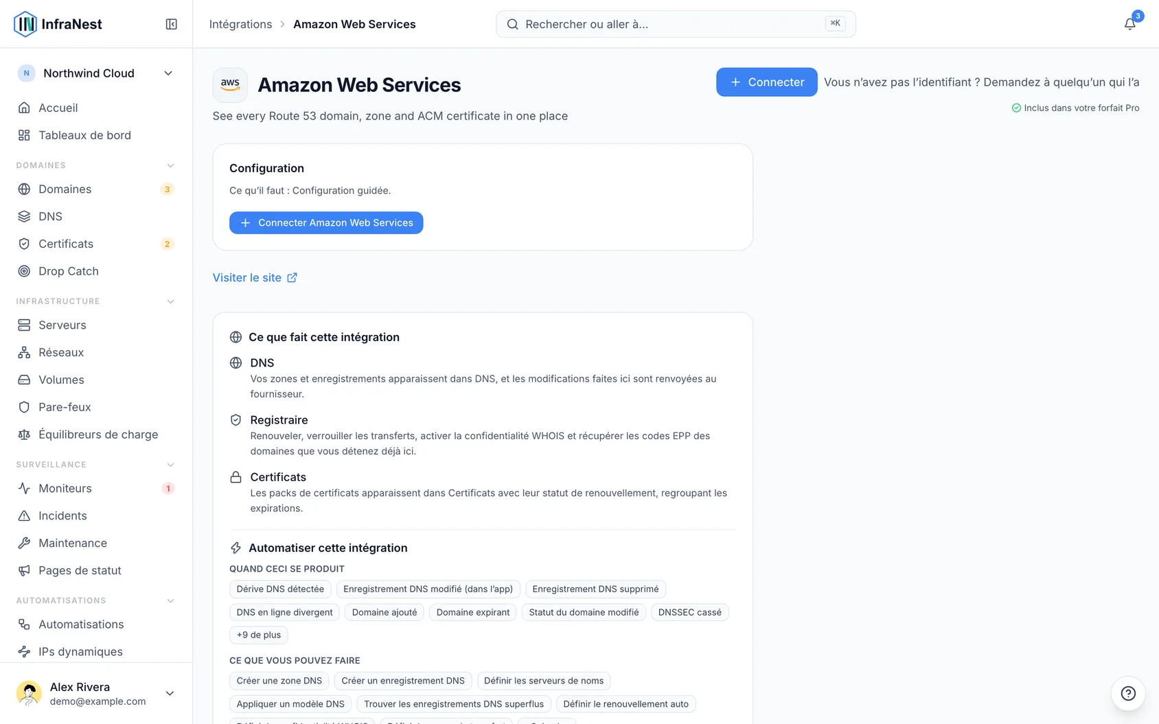 Connecter Amazon Web Services (AWS)