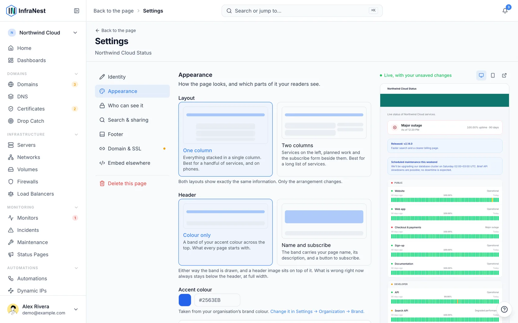 Make your status page look like yours
