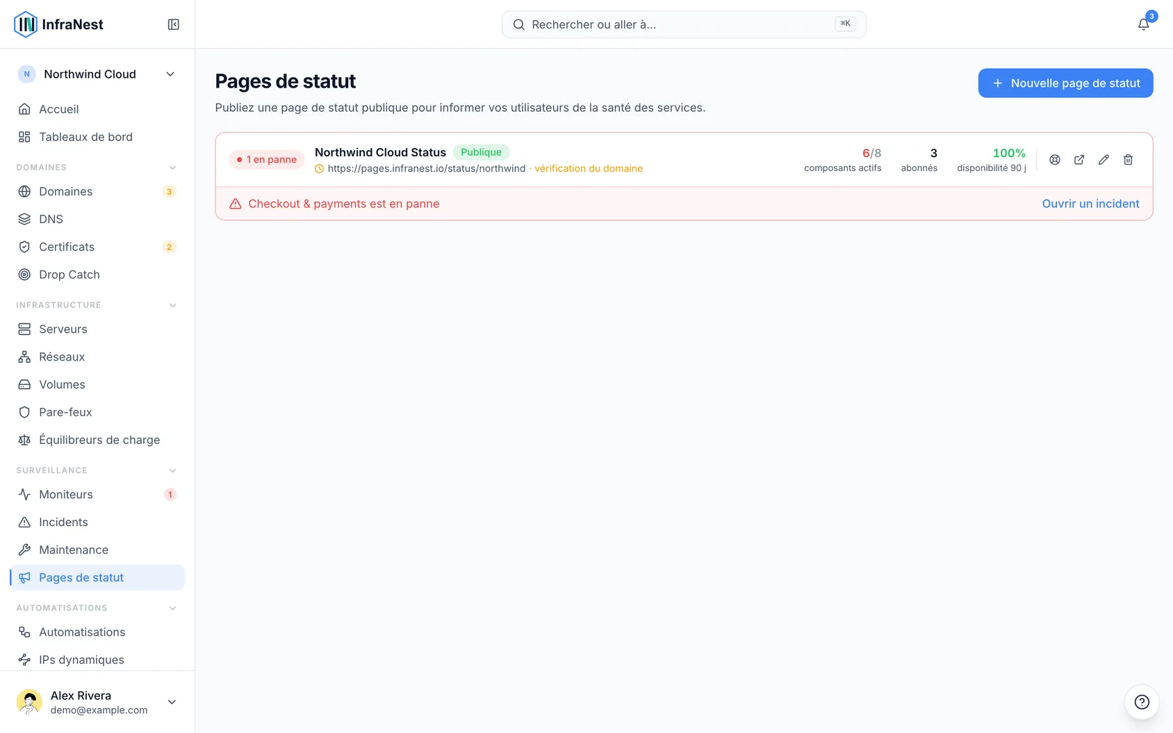 À propos des pages de statut (1)