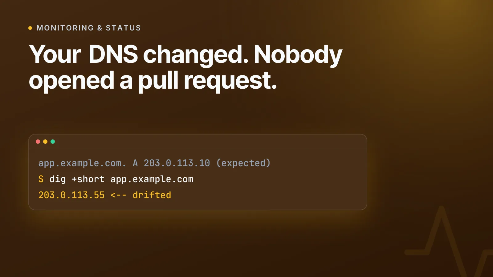 Infrastructure drift detection: get alerted the moment your DNS or config changes
