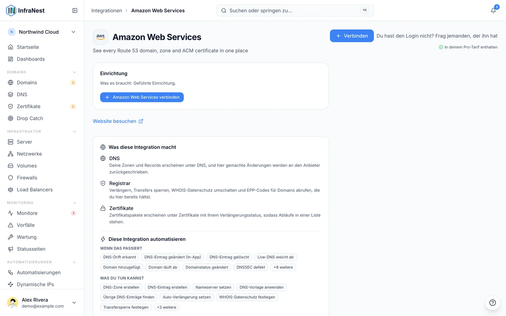 Amazon Web Services (AWS) verbinden
