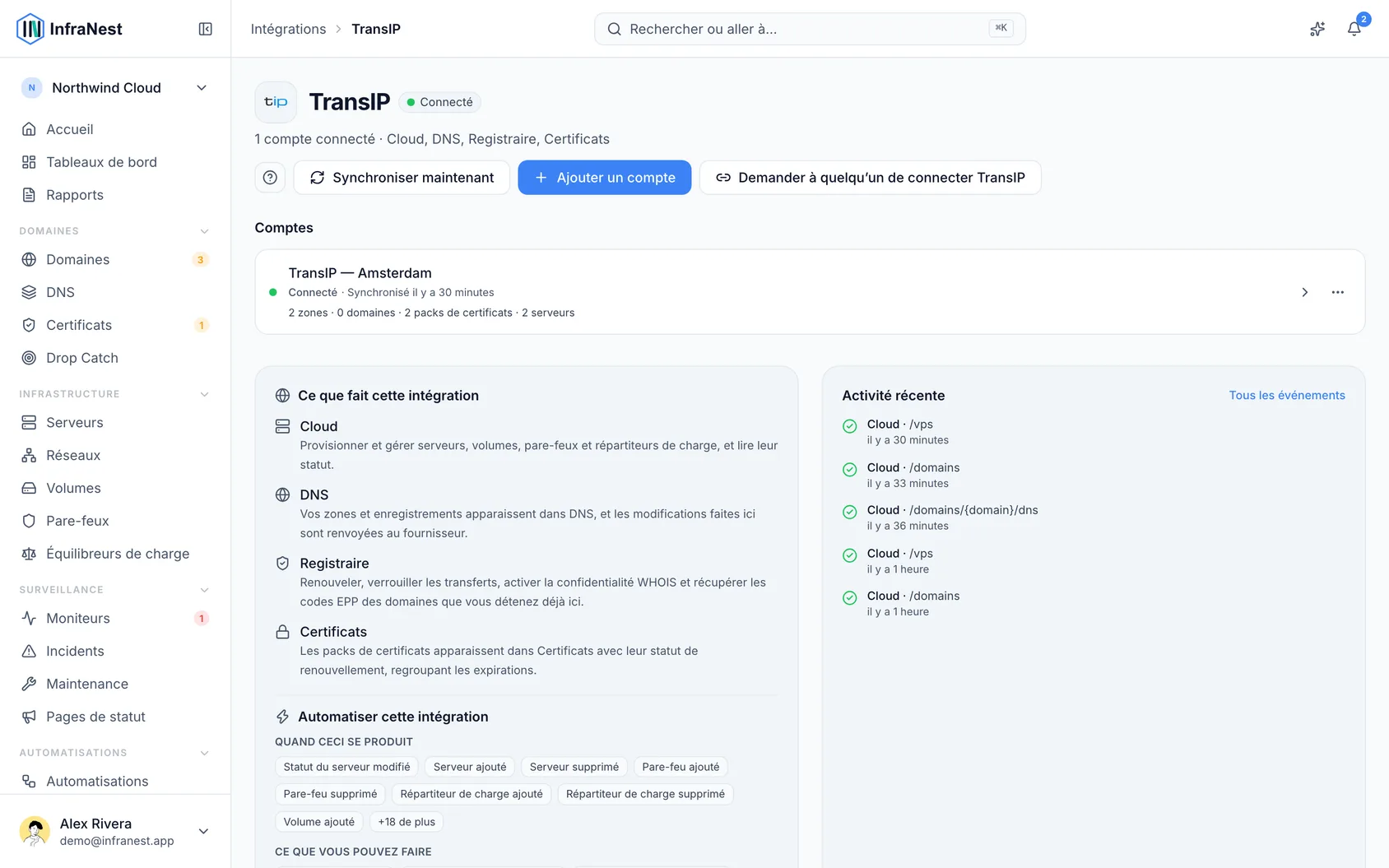 Connecter TransIP