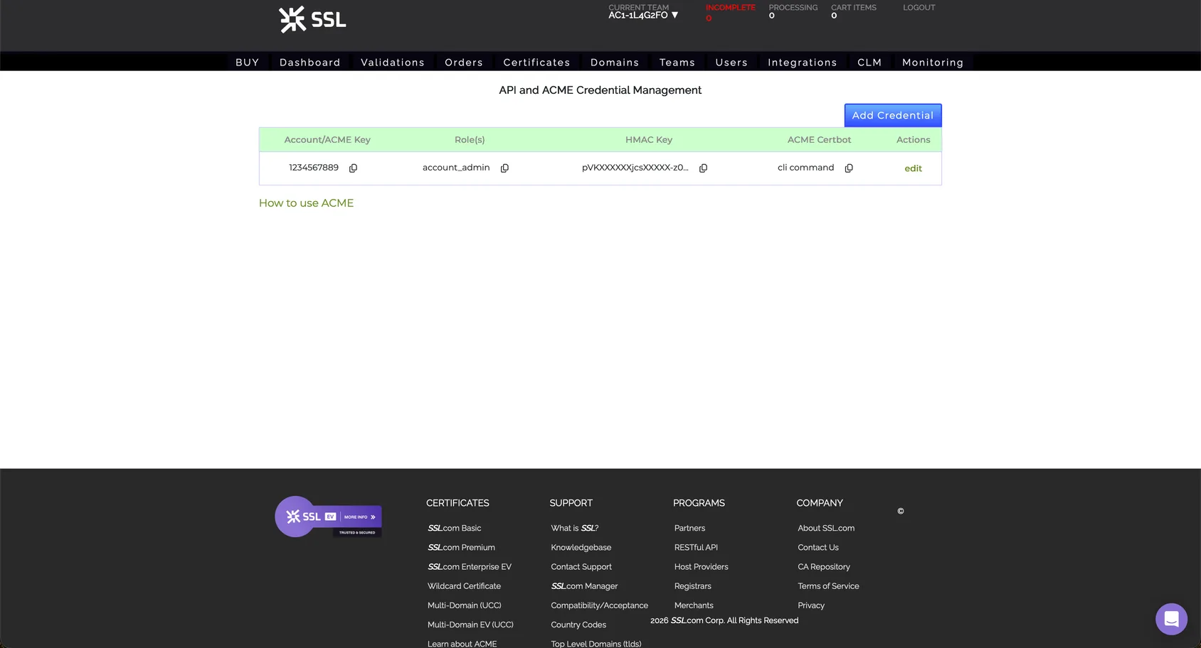 Get your SSL.com API keys