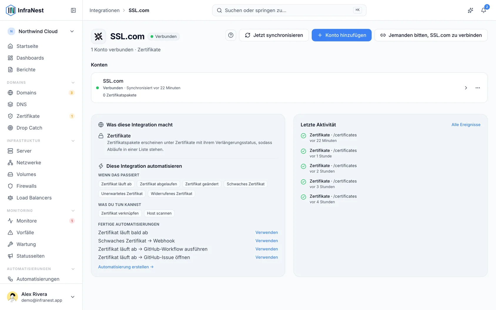 SSL.com verbinden