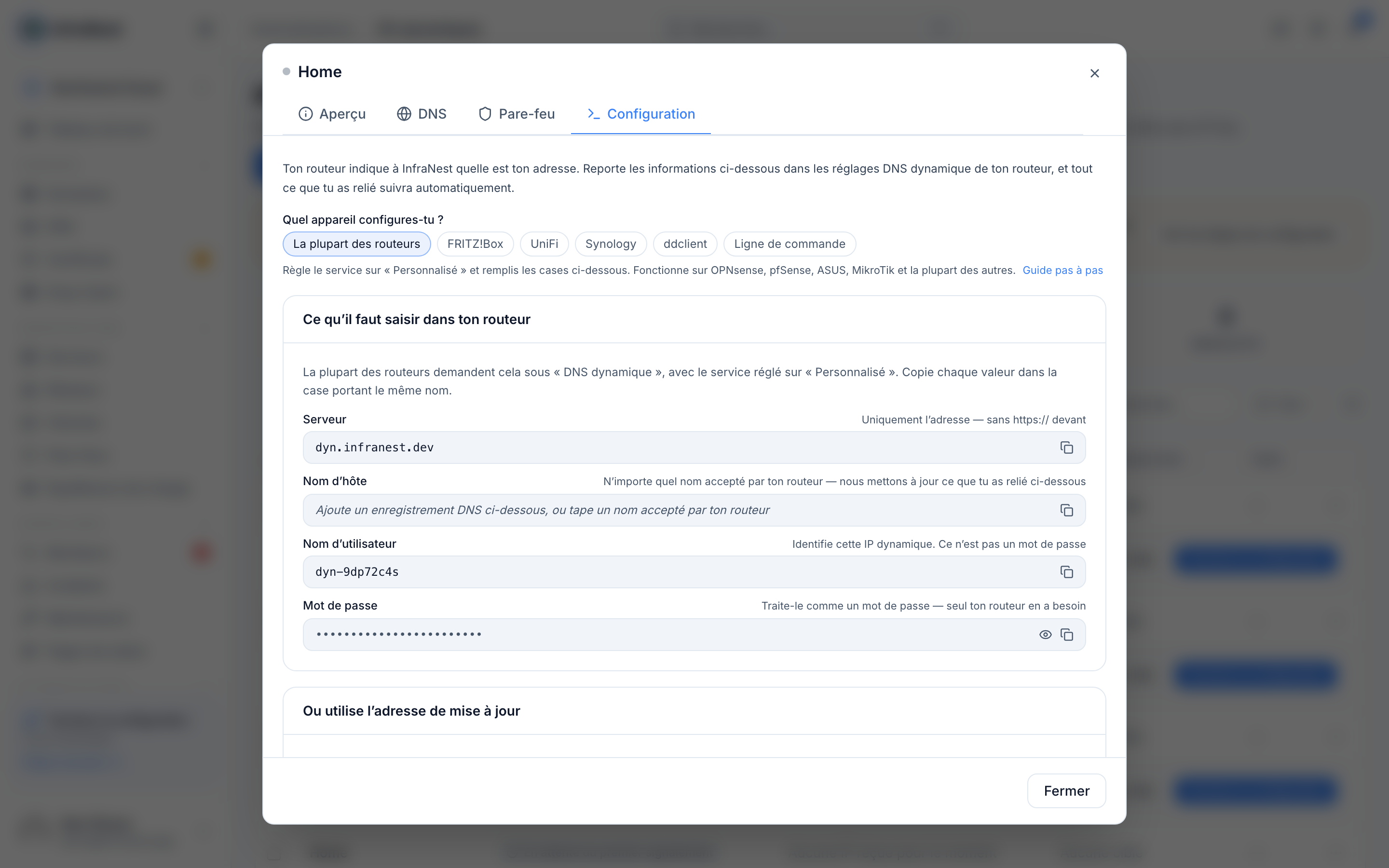 Configurer l'IP dynamique sur votre routeur