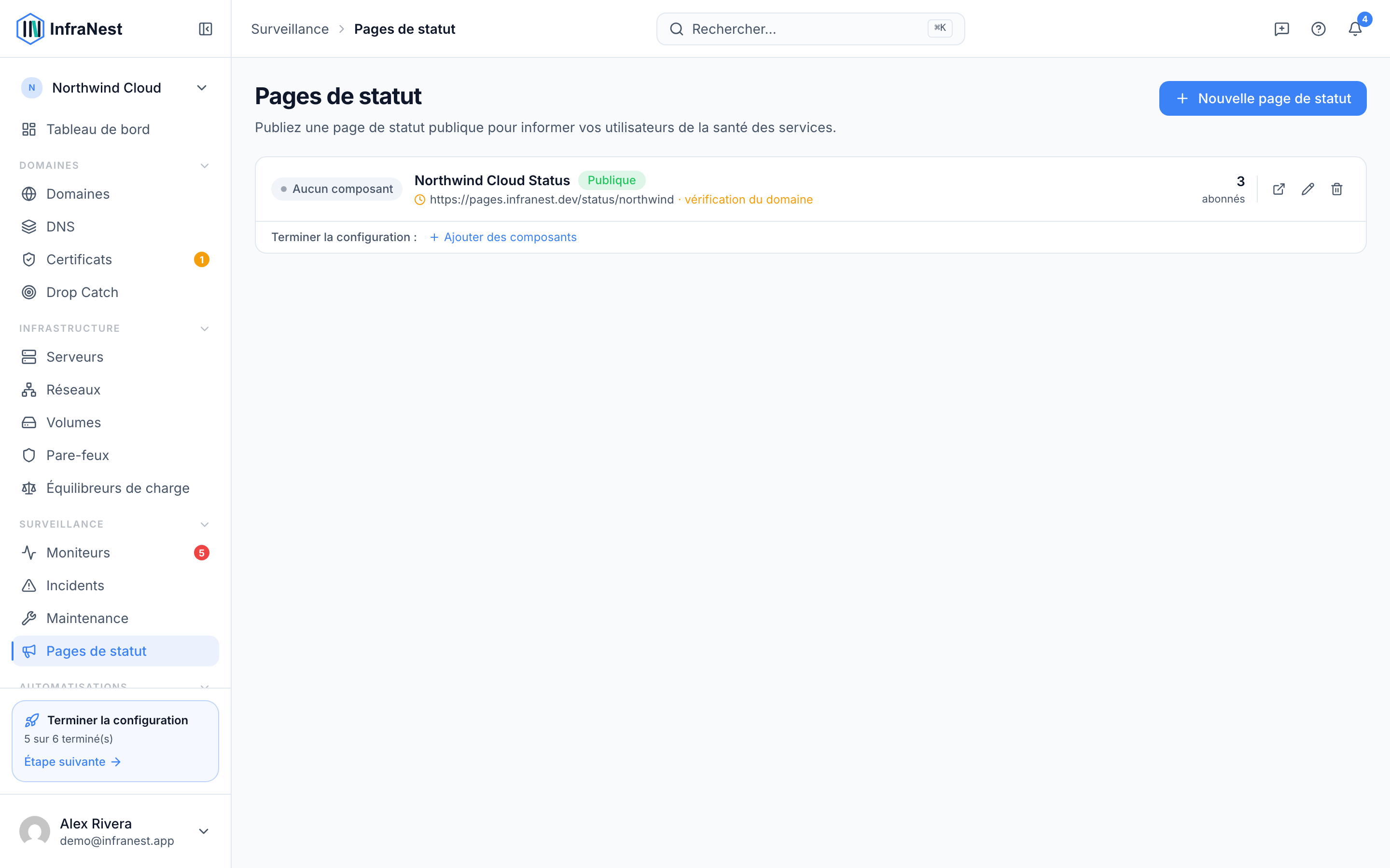 À propos des pages de statut