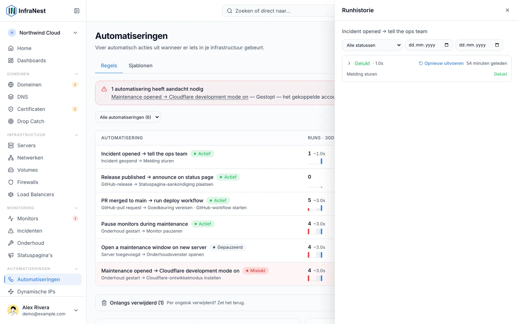 Je automatiseringsruns controleren