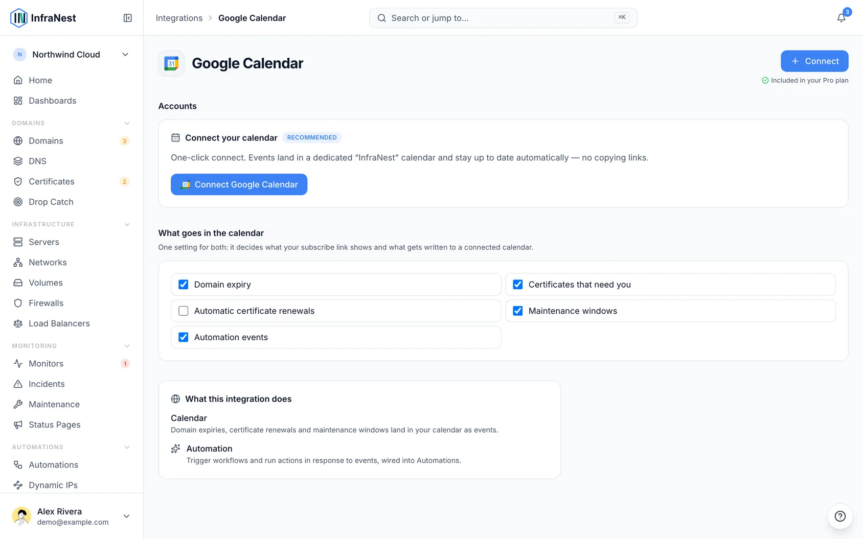 Connect Google Calendar