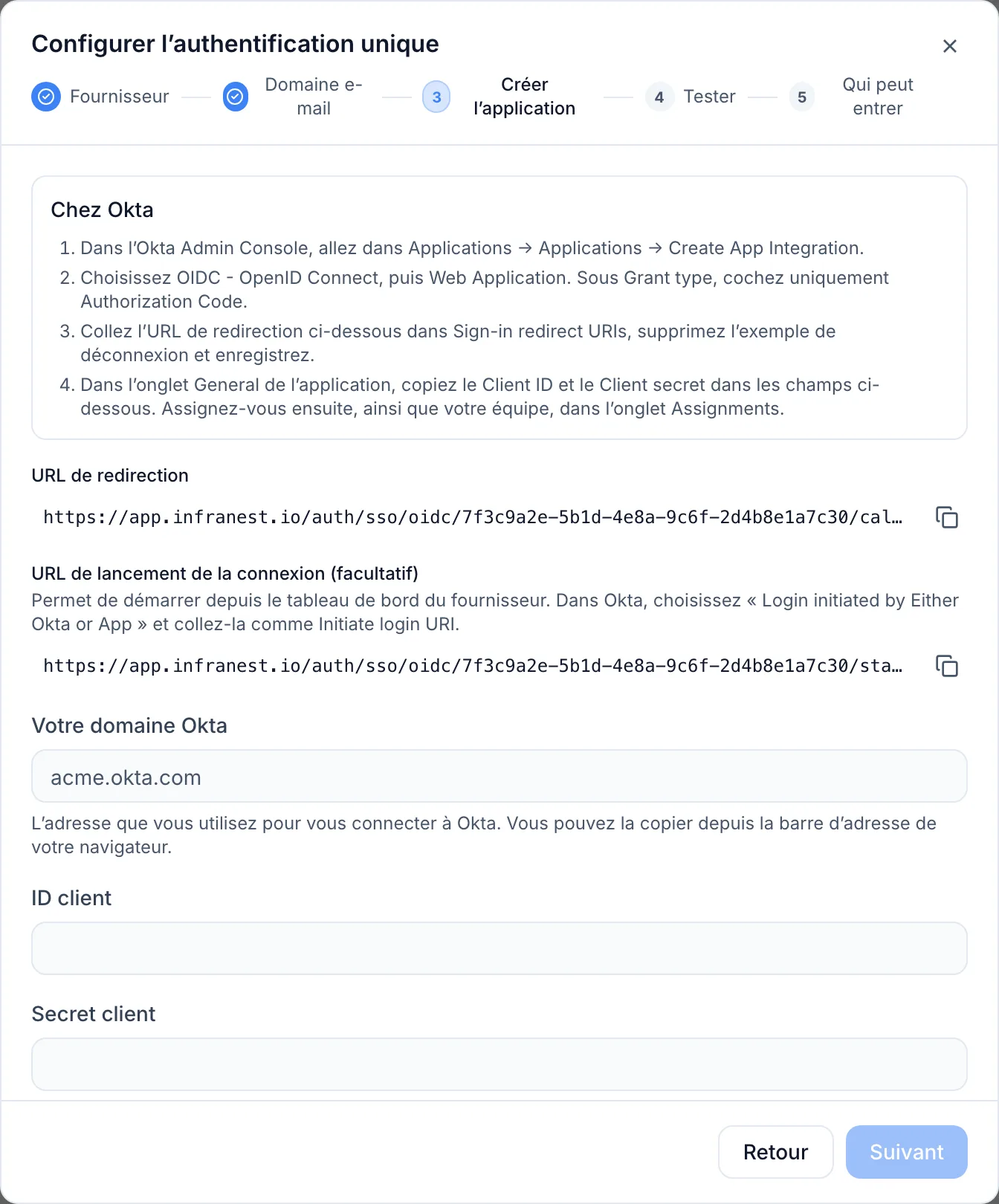 Se connecter à InfraNest avec Okta
