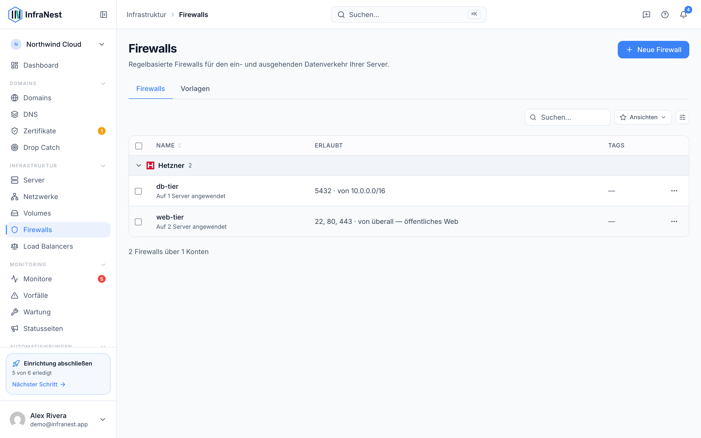 Firewalls verwalten