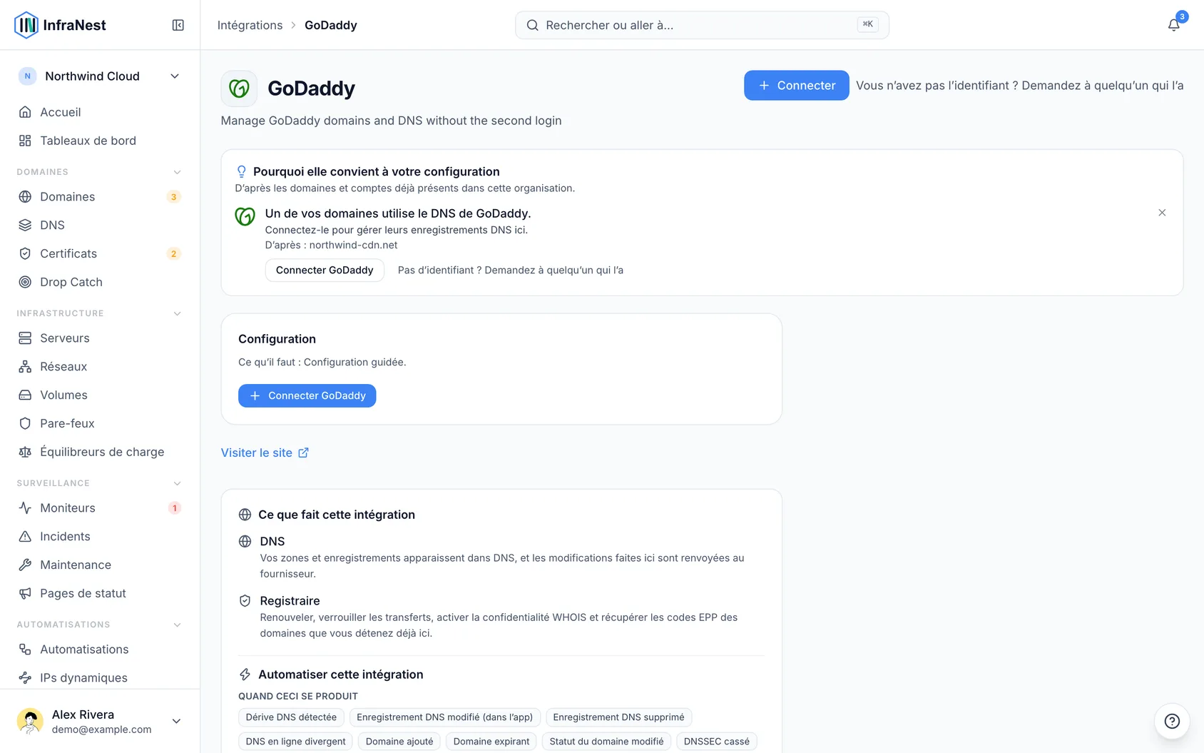 Connecter GoDaddy