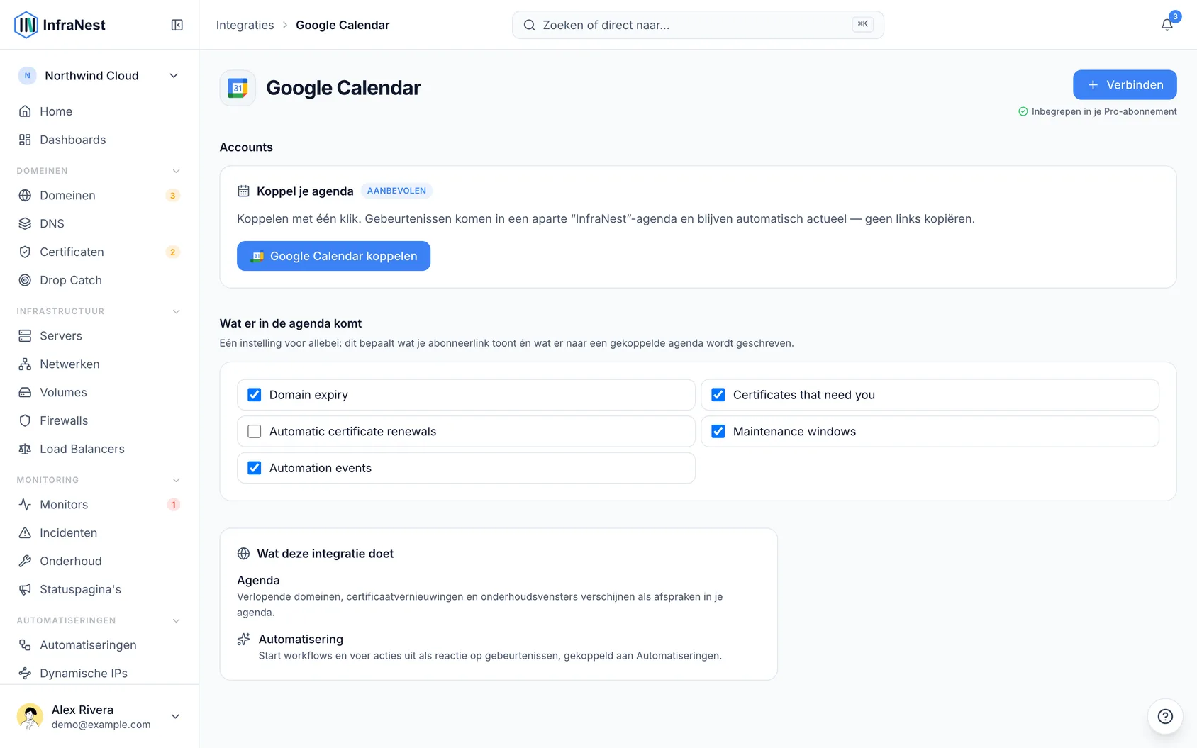 Google Calendar koppelen
