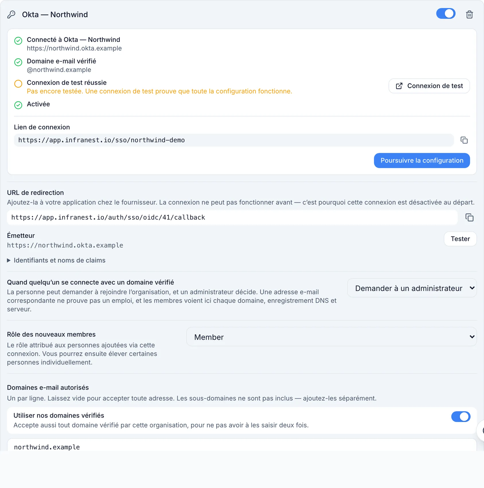 Authentification unique et connexions de connexion