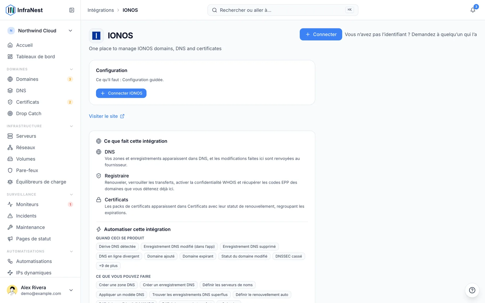 Connecter IONOS