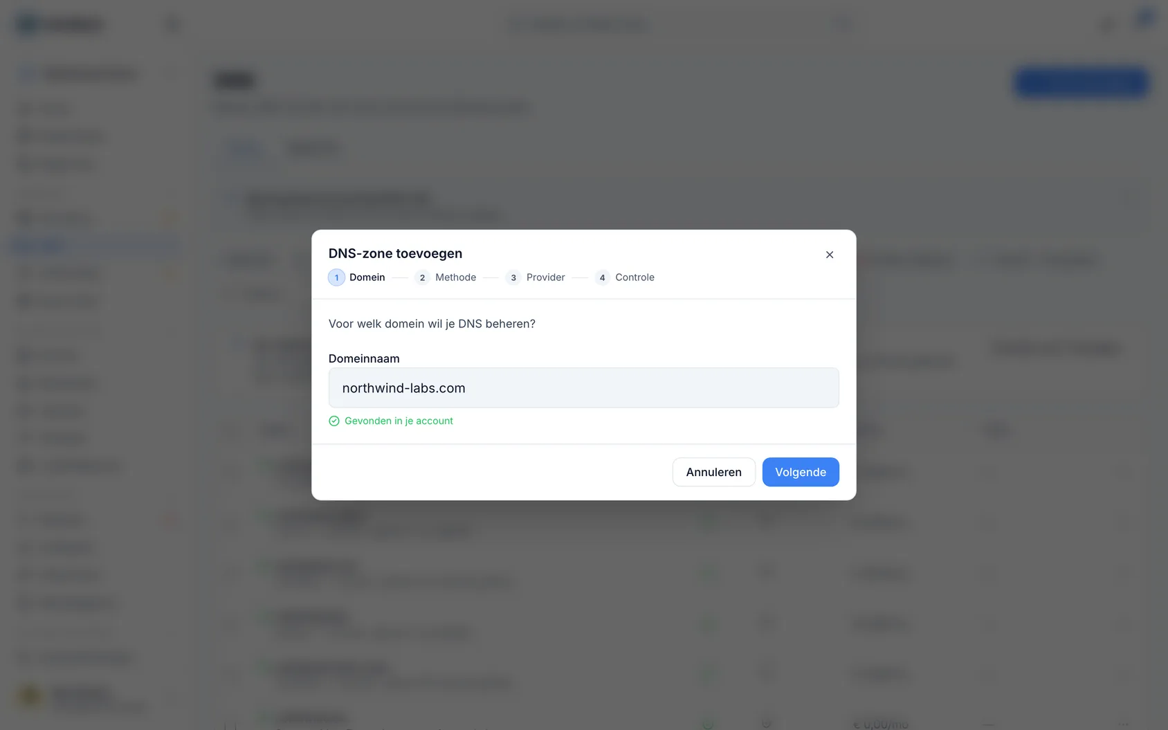 Een DNS-zone toevoegen
