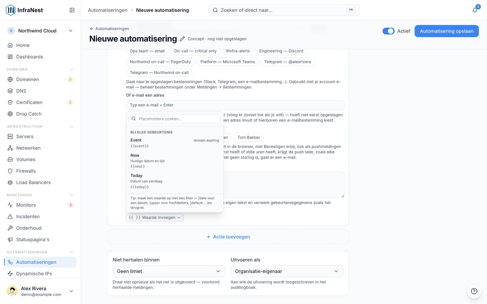 Placeholders en opmaak