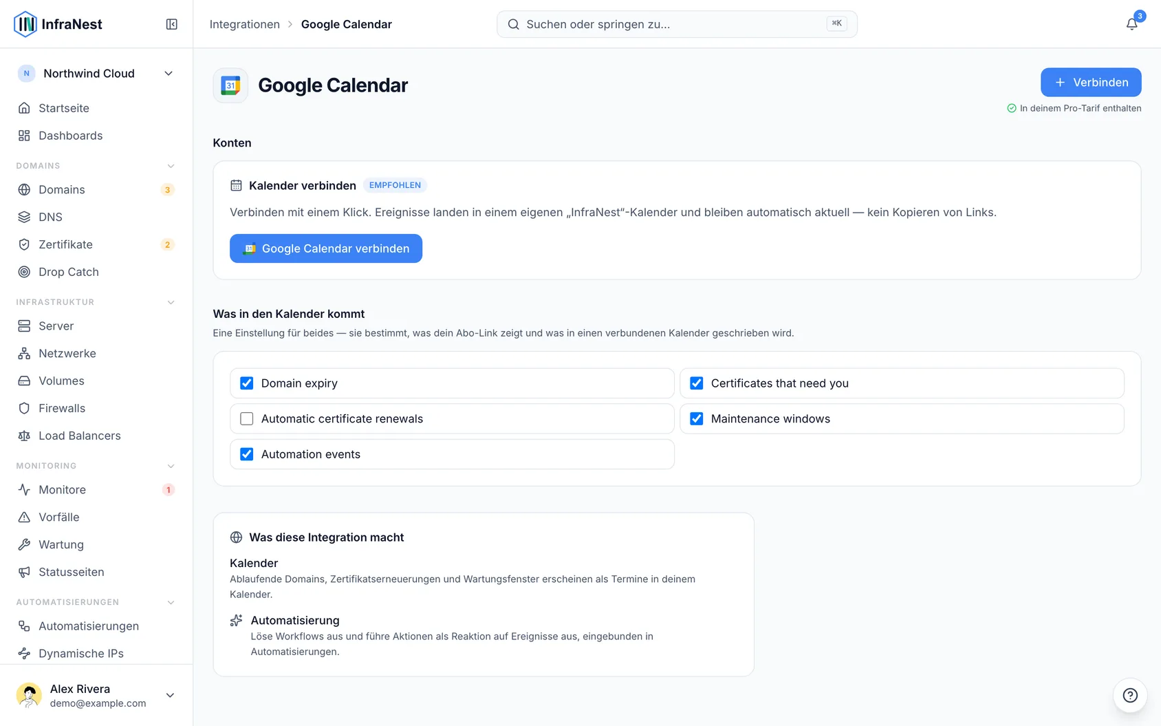 Google Calendar verbinden