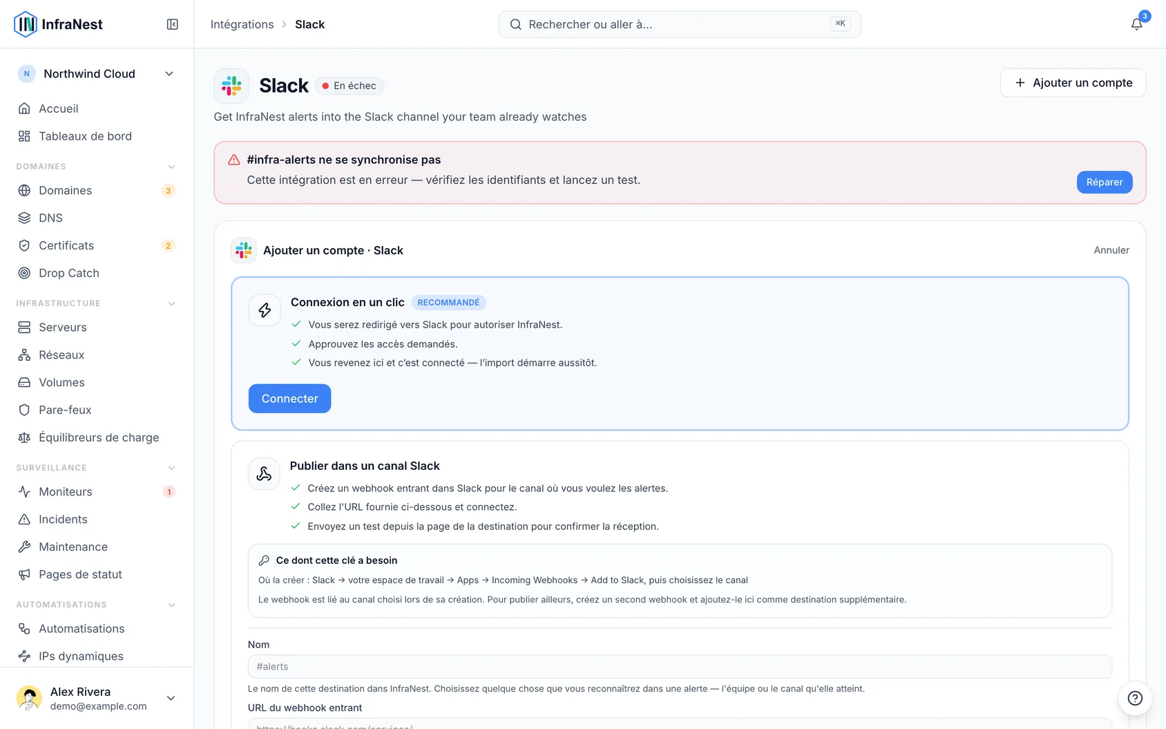 Connecter Slack