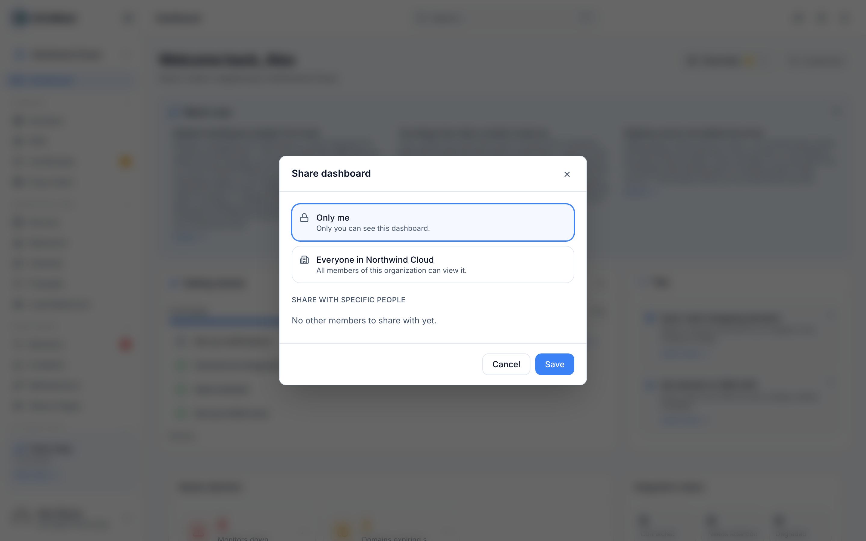 Share a dashboard
