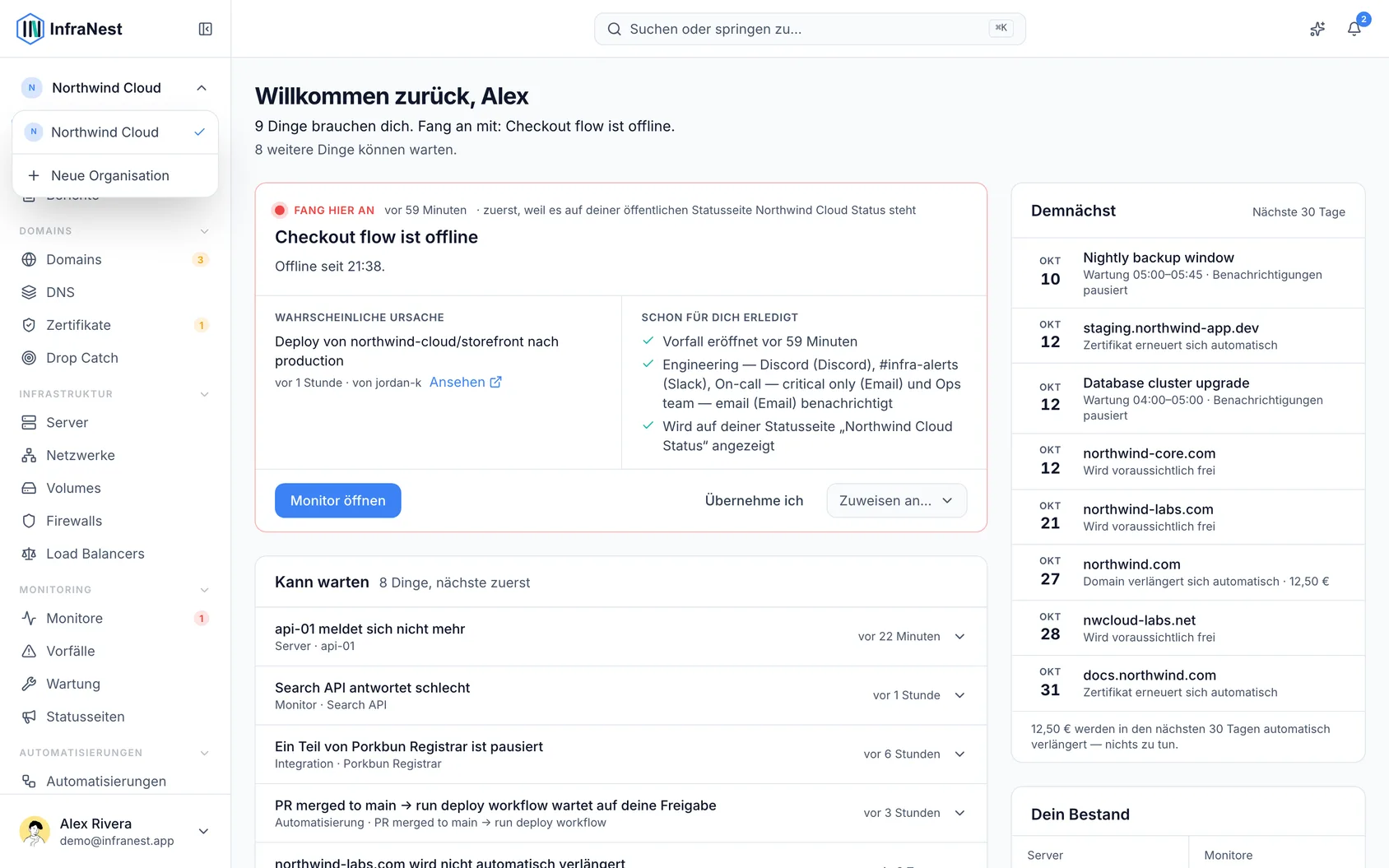 Ihre Organisation verwalten